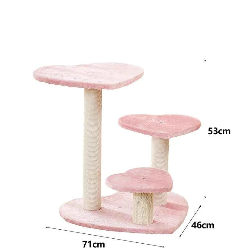 Plush Cat Tree with Heart-Shaped Design Suitable for All Seasons Cat Tree House for Kittens And Cats Furniture