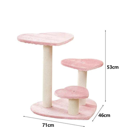 Plush Cat Tree with Heart-Shaped Design Suitable for All Seasons Cat Tree House for Kittens And Cats Furniture