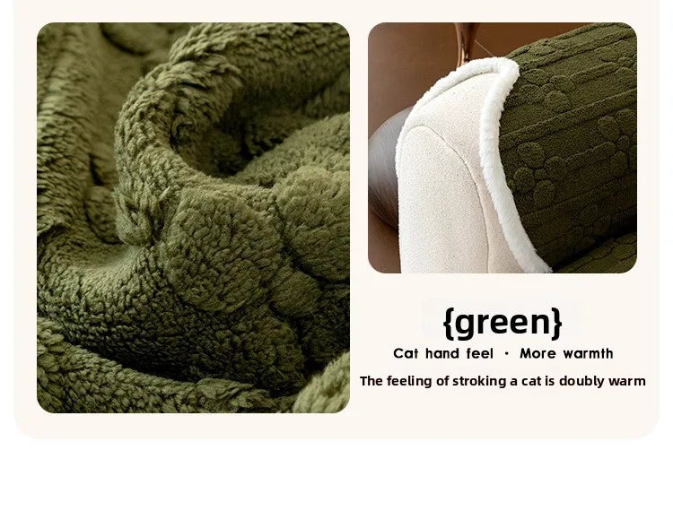 Thicken Plush Sofa Covers Winter Warm Universal Couch Mat Retro Style Anti-slip Sofa Seat Pad Decor for Living Room 방석쿠션