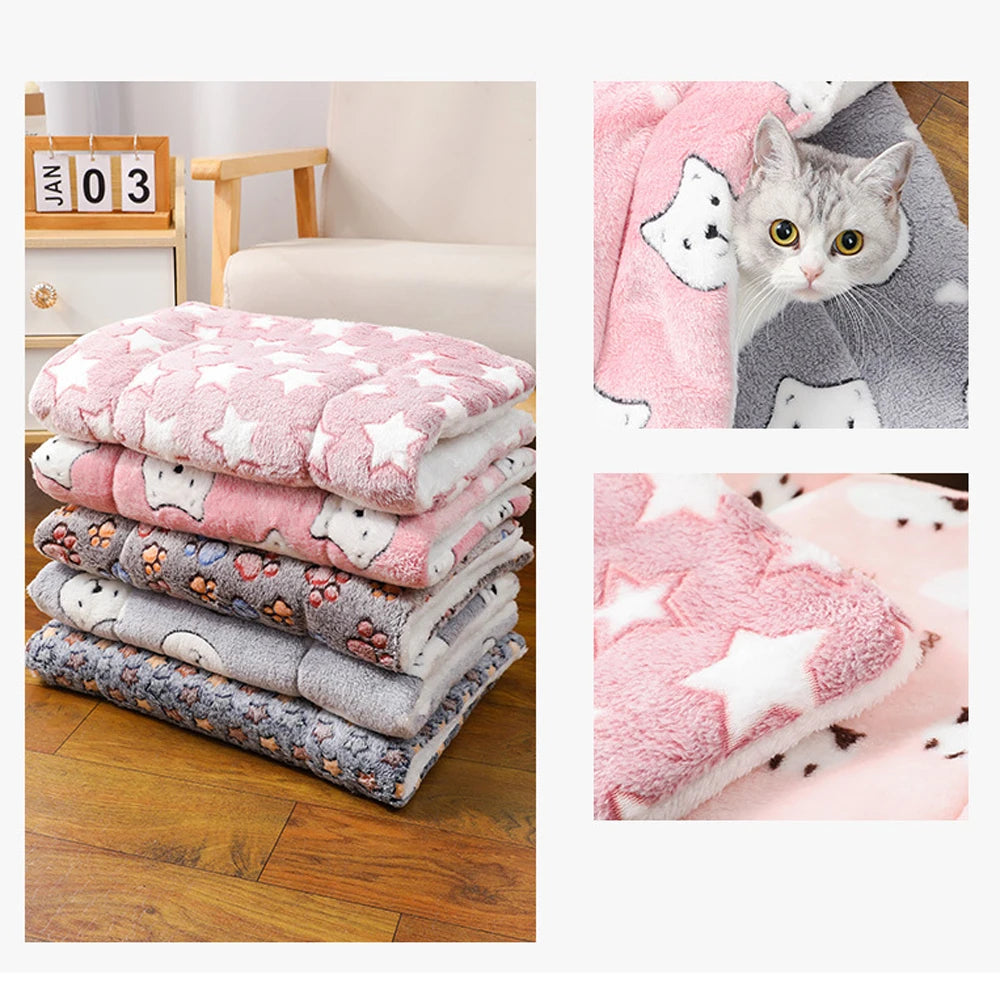 Flannel Pet Mat Dog Bed Cat Bed Thicken Sleeping Mat Dog Blanket Mat For Puppy Kitten Pet Dog Bed for Small Large Dogs Pet Rug
