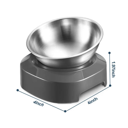Elevated Pet Bowl 304 Stainless Steel - Adjustable Height Neck Support Large Wide Mouth Feeder for Cats and Dogs