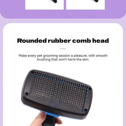 Pet Cleaning Product Essential Plastic Pet Hair Brush Needle Cat Dog Hair Cleaning Combs Hair Removers with Click Clean Button