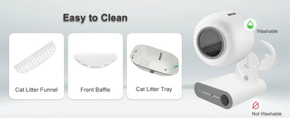 DOEL Self Cleaning Cat Litter Box 65L Automatic Cat Litter Box w/ Trash Bag & Litter Mat Smart Cat Toilet App Control 2.4G WiFi