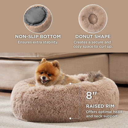 40-120cm Round Long Plush Dog Kennel Winter Warm Pet Sleeping Bed Dog House Dogs Cat Kennel Cushion Soft Sofa Pets Accessories