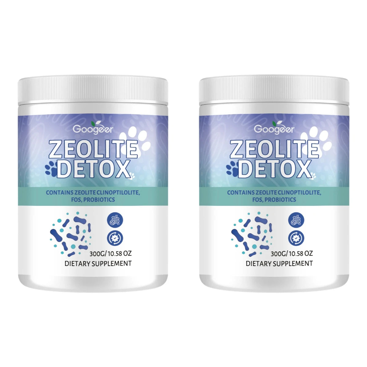 Zeolite Powder with FOS Prebiotic Fiber Probiotics & Digestive Enzymes Daily Gut Balance Supplement 300g 100 Servings