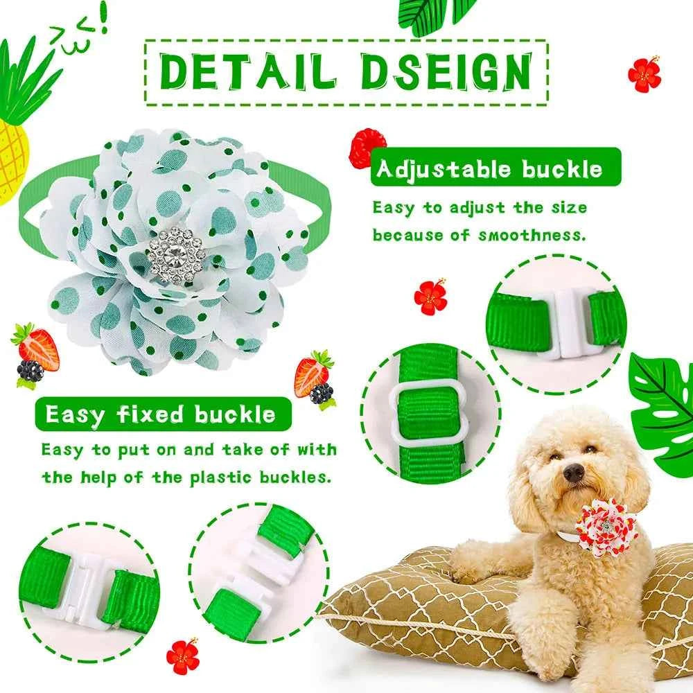 New 50PCS Flower Bowties For Dogs Fashion Dianomd Pet Dog Bow Tie Collar  Dog Pet Grooming Accessories For Small Dogs