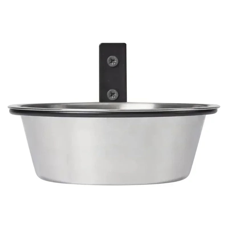 Wall Mounted Pet Bowl Stationary Dog Cage Bowl Stainless Steel Dog Cat Hanging Bowls Durable Puppy Kitten Feeder Water Food Bowl
