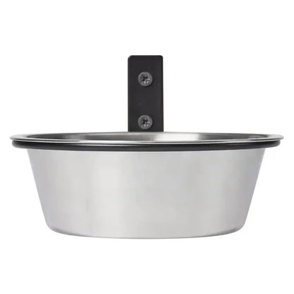 Wall Mounted Pet Bowl Stationary Dog Cage Bowl Stainless Steel Dog Cat Hanging Bowls Durable Puppy Kitten Feeder Water Food Bowl