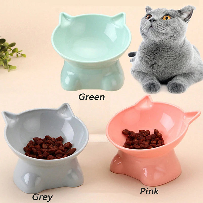 Hot-selling Nordic style pet bowl, cervical vertebra protection cat bowl anti-tip plastic inclined mouth cat bowl pet supplies