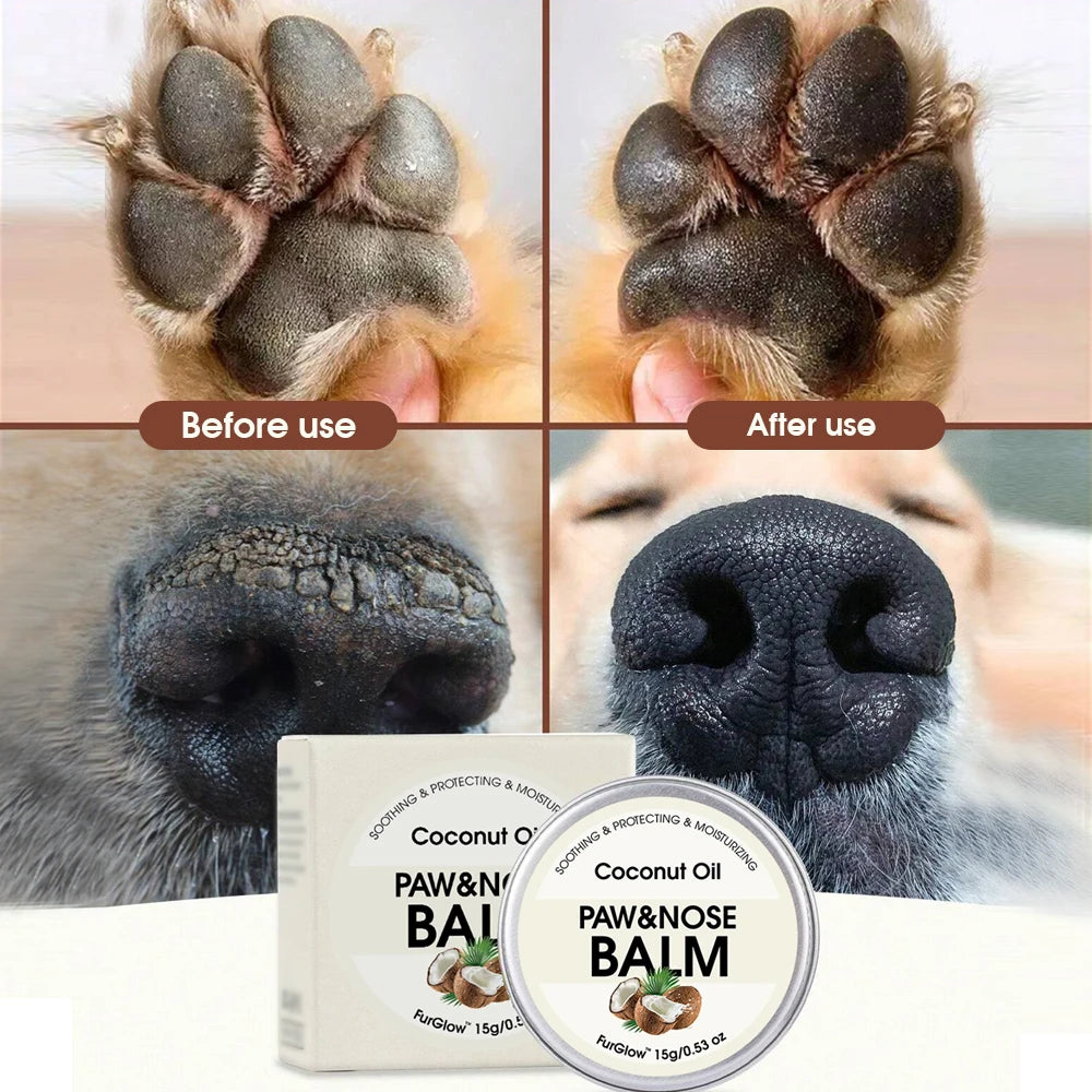 Two-In-One Pet Paw and Nose Care Balm Can Effectively Relieve Dry Noses and Cracked Paws in Winter Suitable for Dogs and Cats, It Has a Soothing and Nourishing Effect, Emits a Light Coconut Scent, and Contains Coconut Oil Ing
