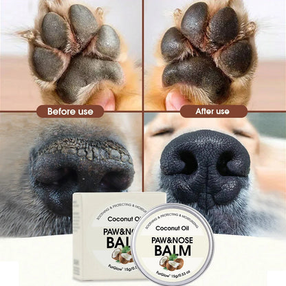 Two-In-One Pet Paw and Nose Care Balm Can Effectively Relieve Dry Noses and Cracked Paws in Winter Suitable for Dogs and Cats, It Has a Soothing and Nourishing Effect, Emits a Light Coconut Scent, and Contains Coconut Oil Ing