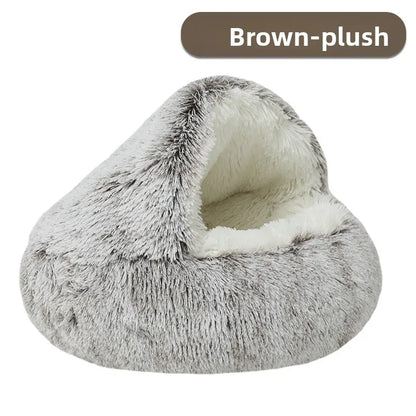 Pet Autumn and Winter Warm Shell Semi-Enclosed Cat Bed Pure Cotton Pet Cat Bed Semi-Enclosed Dog Bed Dog Bed Enclosed Cat Bed