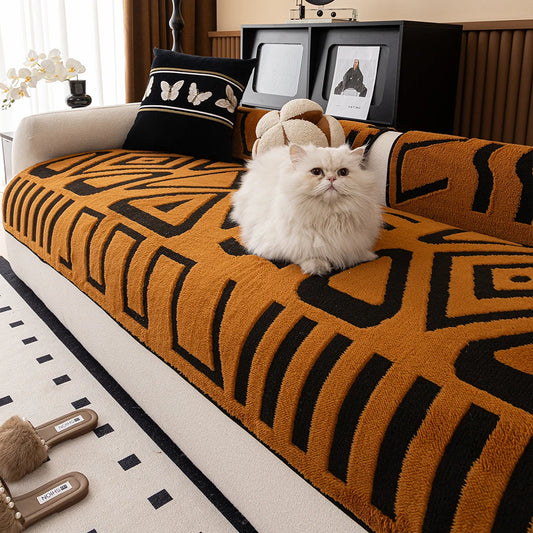 Winter Short Velvet Sofa Cushion Non-Shedding Slip-resistant Home animal feiendly Protection Cover for Living Room Furniture
