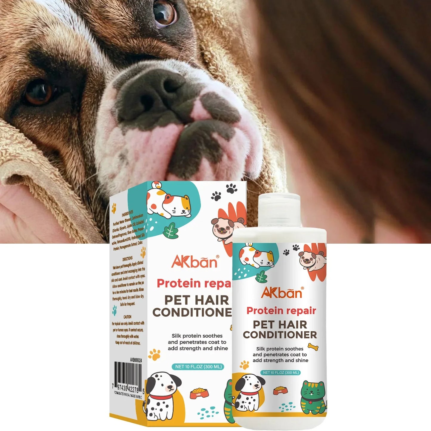 Pet Conditioner Cat Dog Shower Gel Shampoo Deep Cleaning Deodorizing Anti Itch Hair Soft Fluffy Lasting Fragrance Pet Supplies