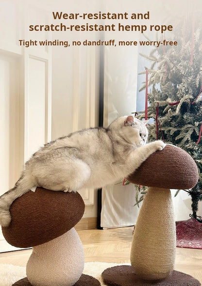 Mushroom Sisal Cat Scratching Post & Board, Vertical Claw Grinding Pad, Durable Non-Shed Cat Scratching Supplies
