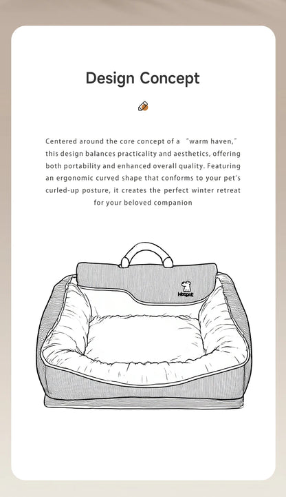 HOOPET 2025 New Large Dog Bed, Winter Warm Washable Pet Bed with Thick Padding & Bolster, Comfort Security Orthopedic Mattress