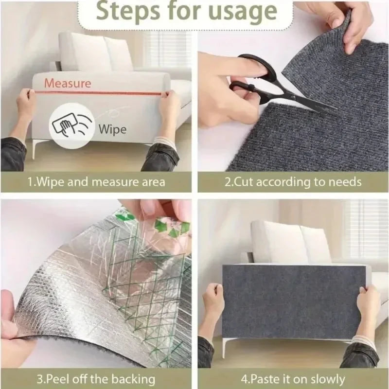 Cat Scratcher Sofa Protector Cats Scratcher Pad Board Protection Trimmable Self-adhesive Carpet Corner Wall DIY Cat Scratch Mat