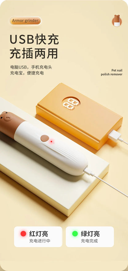 Popular Pet Electric Nail Grinder with Led Light to Illuminate the Blood Line, Suitable for Cats and Dogs, Electric Nail Clippers, USB Charging, Two-Speed Adjustment