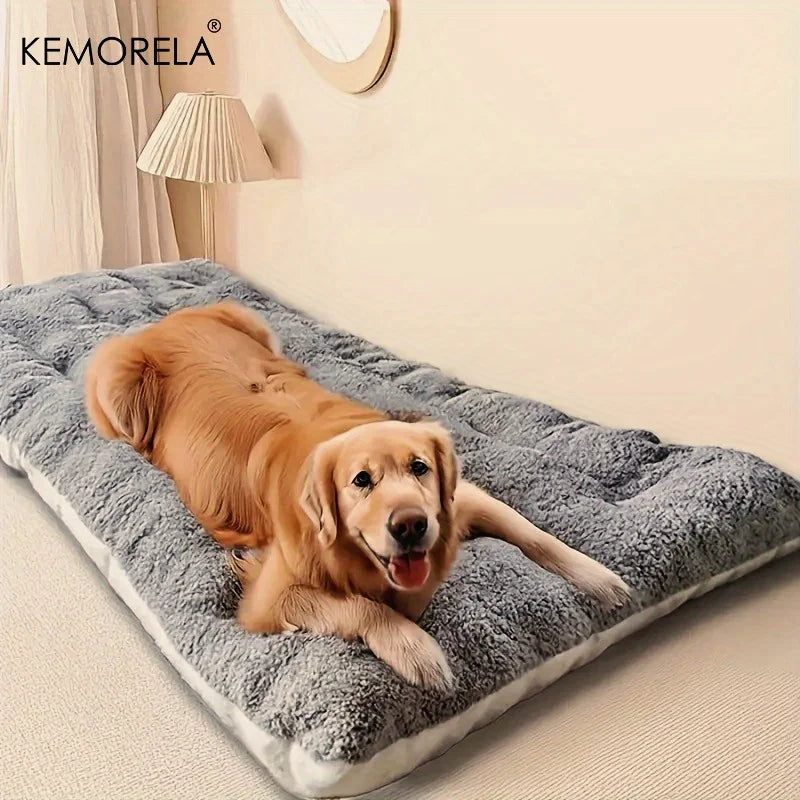 KEMORELA Extra Large Plush Dog Bed Sofa Thickened Super Soft Polyester Pet Mat Dog Crate Mat Bed For Small Medium Large Dog Bed