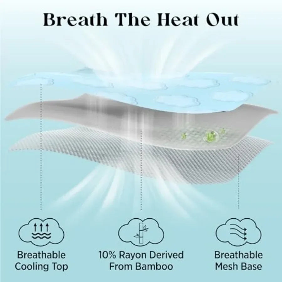 Dog Cooling Mat for Extra Large Dogs XL Breathable Thin Cool Crate Pad with Chill Cold Fiber and Innovative Mesh Bas