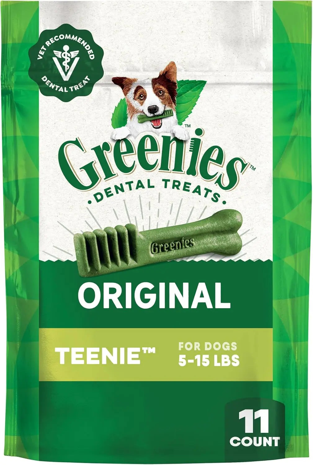 Veterinarian-Recommended Natural Dental Dog Treats Teenie Size, Original Flavor, 12 oz. Pack, 43 Count