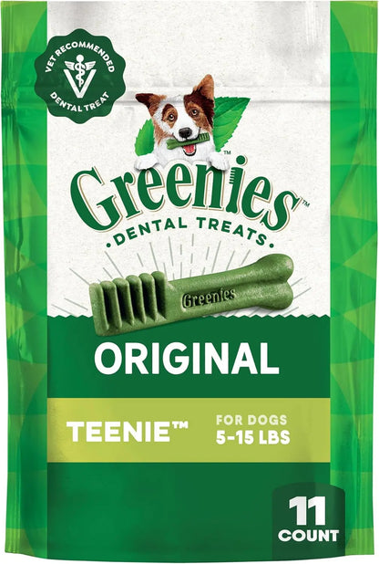 Veterinarian-Recommended Natural Dental Dog Treats Teenie Size, Original Flavor, 12 oz. Pack, 43 Count