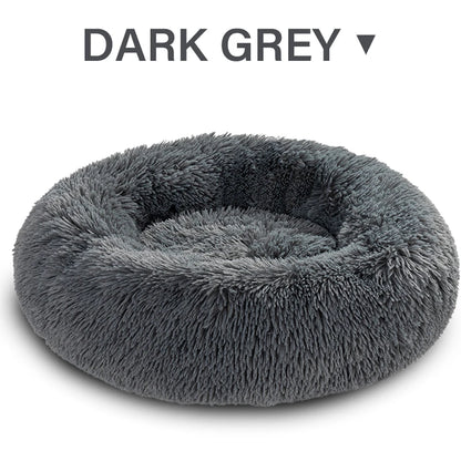 40-120cm Round Long Plush Dog Kennel Winter Warm Pet Sleeping Bed Dog House Dogs Cat Kennel Cushion Soft Sofa Pets Accessories
