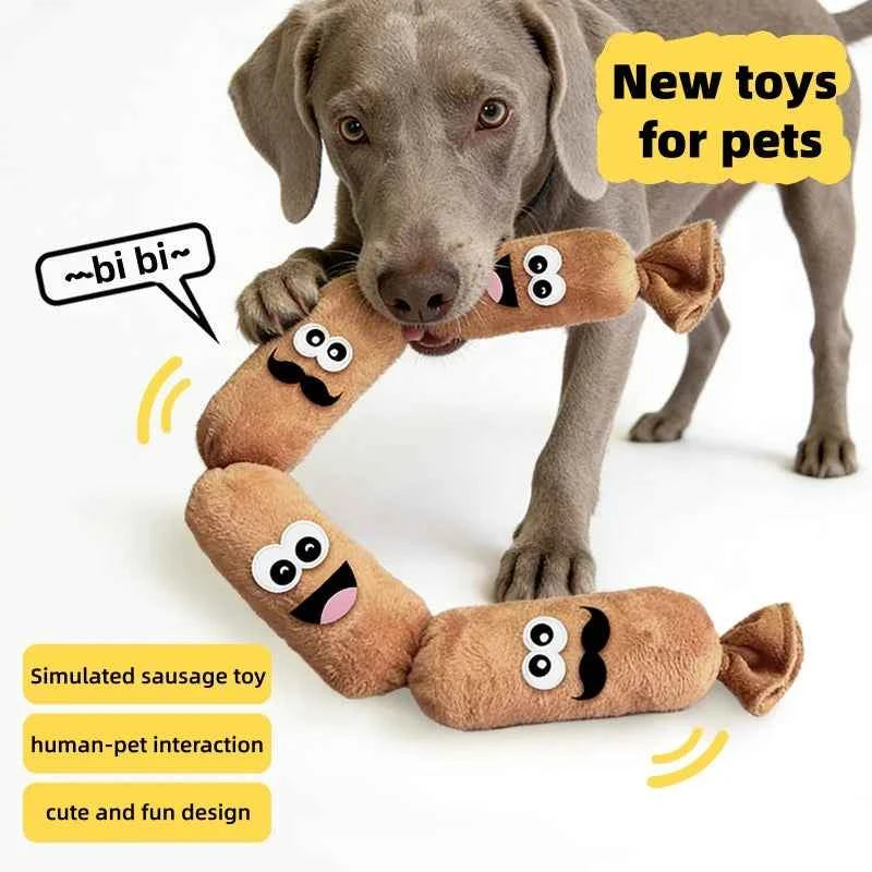 Simulated Sausage Dog Chew Toy Soft Plush BB Squeaker Press-to-Squeak Durable Chew Resistant dog Entertainment Boredom toy