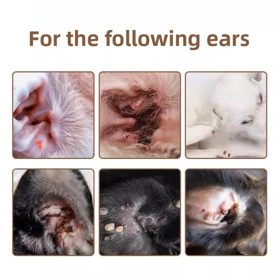 PetClear Pet Ear Care Solution 120ml Ear Cleaner Mite Removal Ear Drops Pet Ear Cleaning Products