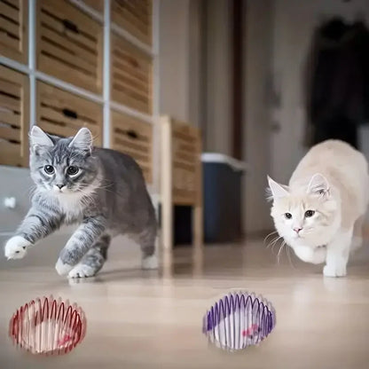 1/2/3pcs Cat Toy Balls Stretchable Kitten Springs Toys Interactive Caged Rats Rolling Cat Balls Random Color Cat Accessories