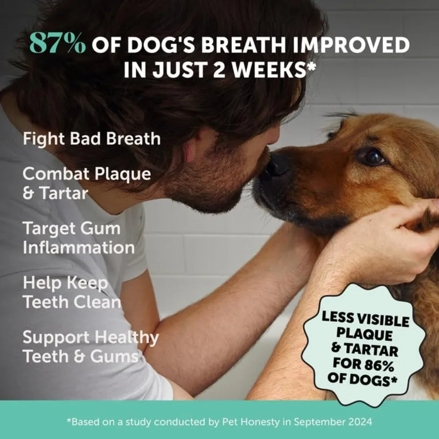 Dog Dental Care Virtual Bundle Mint Dental Powder 60 Servings + Fresh Sticks Oral Hygiene Chews 16 ct