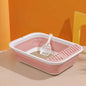 Portable Cat Bedpans Foldable Cat Toilet Large Capacity Semi-closed Pet Cat Litter Box Anti Splash Cat Tray Cleaning Bath Basin