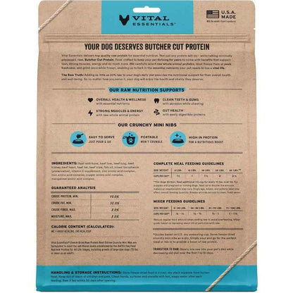 Freeze-Dried Raw Dog Food Beef Crunchy Mini Nibs Complete Meal or Mixer High Protein Dog Food 25 oz