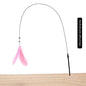 Cat Toy Cat Teaser Stick With Bell Extended Rod Suction Cup Self High And Durable Bite Teaser Tool Replaceable Feather Head