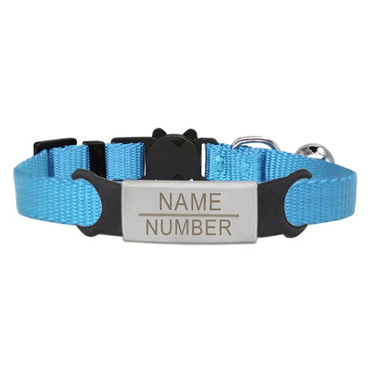 Personalized Cute ID Tag Cat Collar - Safe Breakaway Design with Engraved Name Phone Number Ideal Gift for Cat Lovers Pet Owners