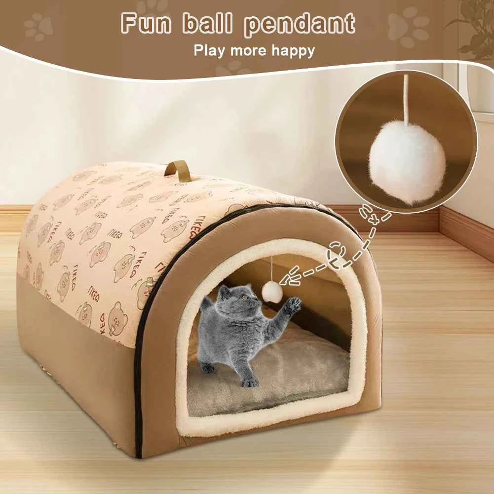 Dogs Bed Nest Detachable Plush Cotton Puppy Shelter Comfortable Large Dog Bed House Winter Cat Bed Castle Dogs Cats Pet Supplies