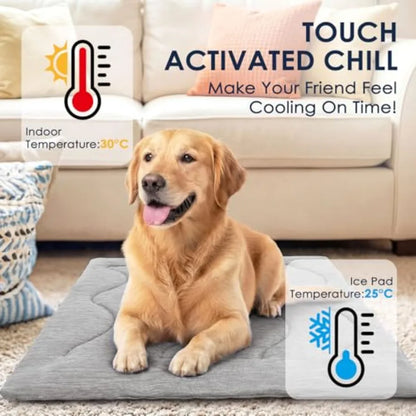 Dog Cooling Mat, Portable and Durable Cooling Mat for Dogs, Summer Anti-Slip Breathable Cooling Bed for - Dogs 35 60 lbs Husky,