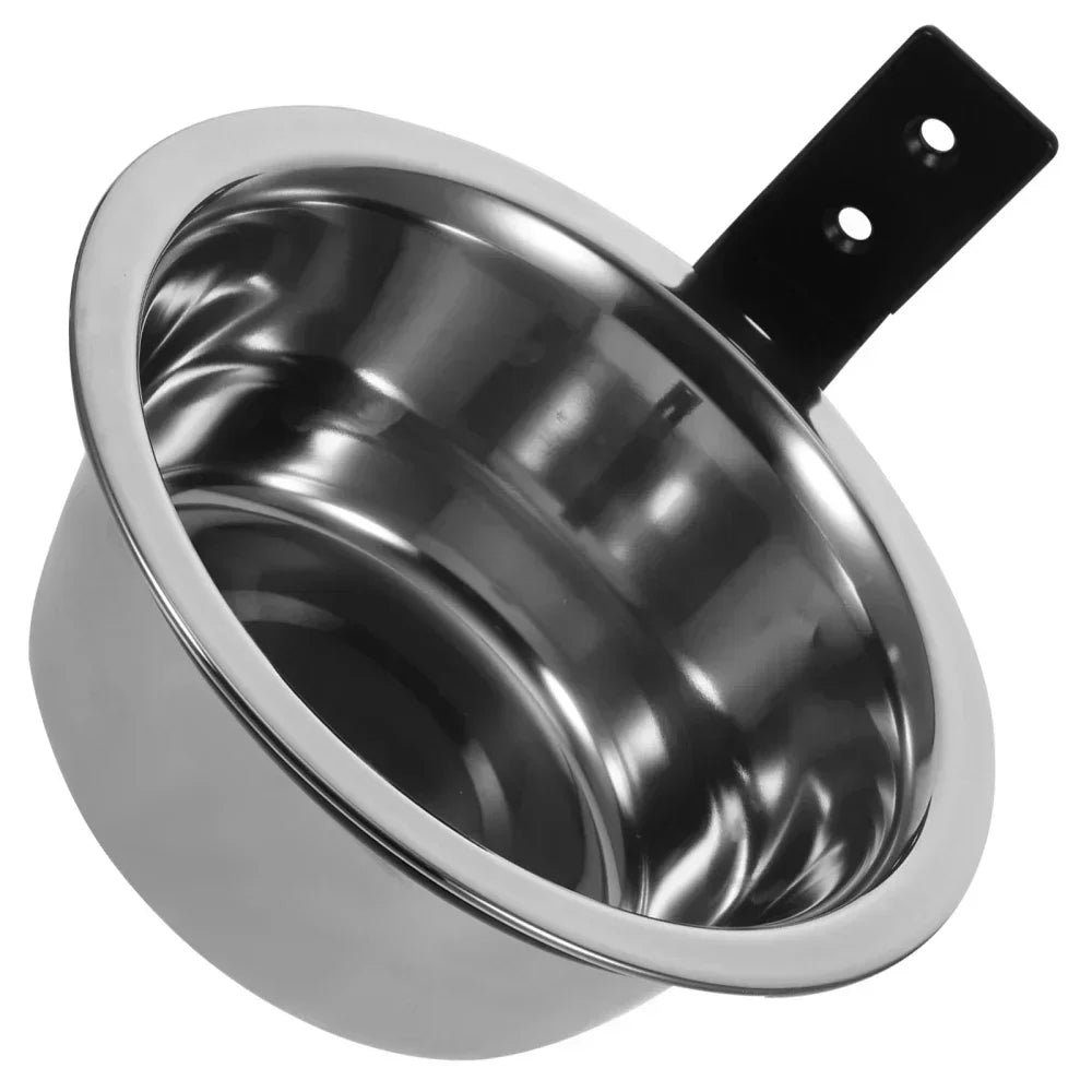 Wall Mounted Pet Bowl Stationary Dog Cage Bowl Stainless Steel Dog Cat Hanging Bowls Durable Puppy Kitten Feeder Water Food Bowl