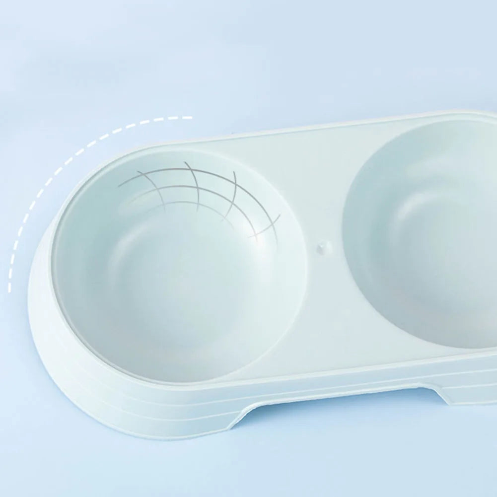 Double Pet Bowls 2 in 1 Candy Color Dog Food Water Feeder Pet Drinking Dish Feeder Cat Puppy Feeding Supplies Pet Accessories