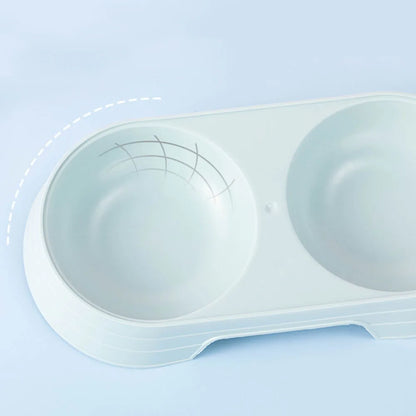 Double Pet Bowls 2 in 1 Candy Color Dog Food Water Feeder Pet Drinking Dish Feeder Cat Puppy Feeding Supplies Pet Accessories