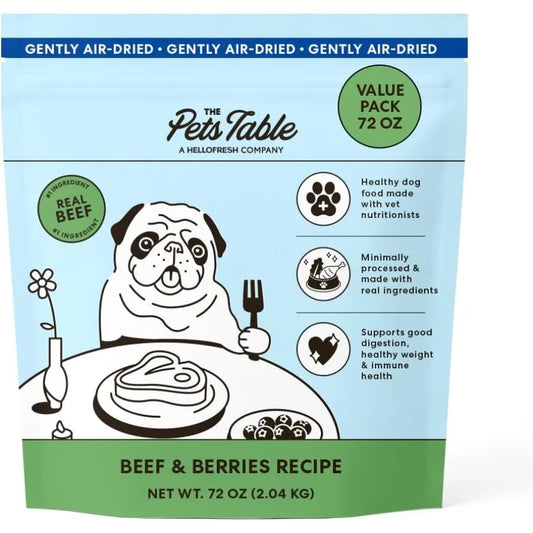 Air Dried Grain Free Dog Food for Dogs Large Medium and Small Puppy Dog Food Adult Dog Food Senior Dog Food Beef and Berries 4.