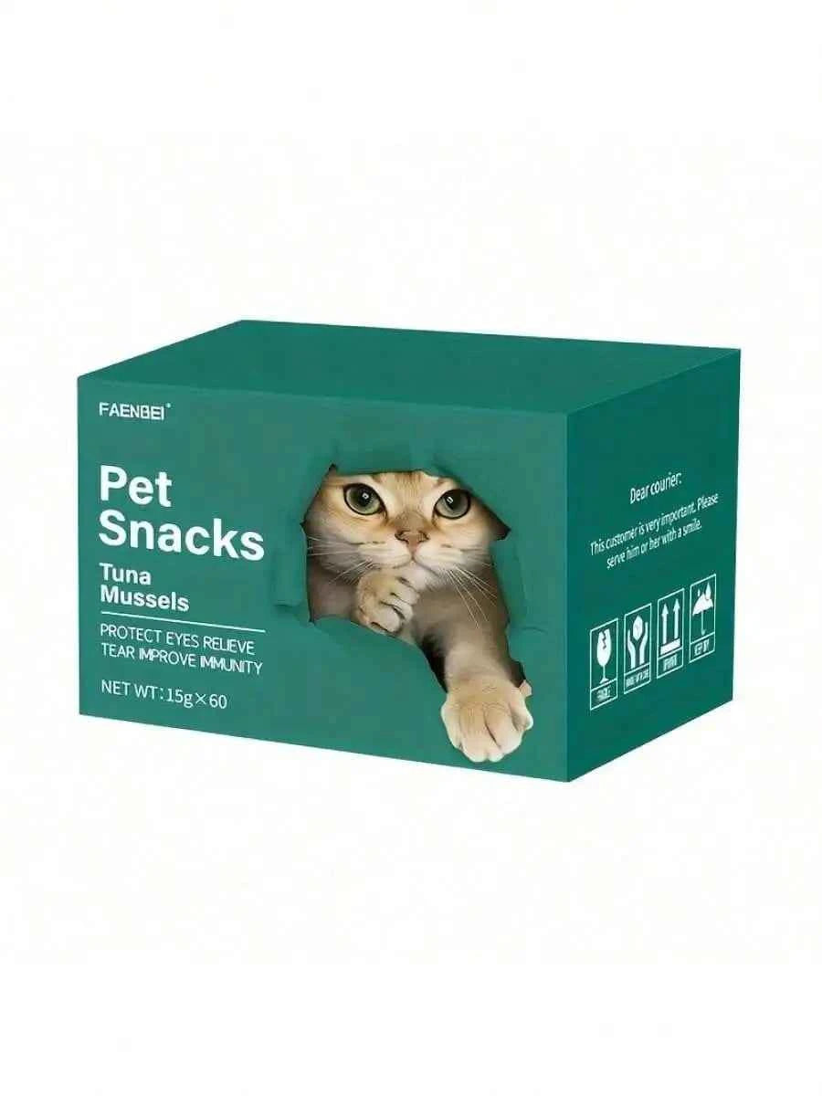 Pet Snacks, Assorted Lickable & Squeezable Cat Treats, Chicken Egg Yolk/Salmon Krill/Tuna Mussels, 0.52 Oz Pouches,