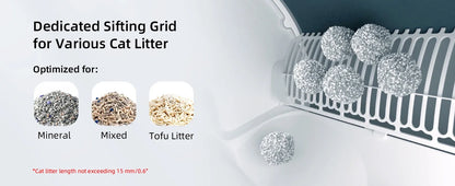 Uahpet Stainless Steel Self Cleaning Cat Litter Box, Automatic Cat Litter Box with APP Control, Lower Entry, Safety Sensors
