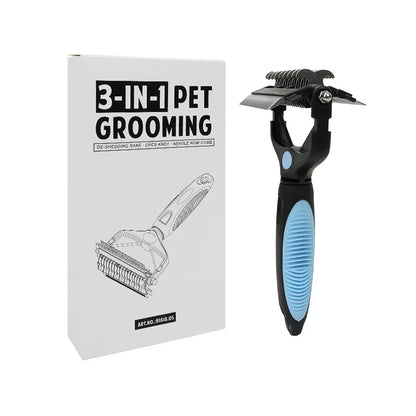 3 In 1 Pet Deshedding Brush Dog Hair Remover Pet Fur Knot Cutter Puppy Cat Comb Brushes Dogs Grooming Shedding Supplies