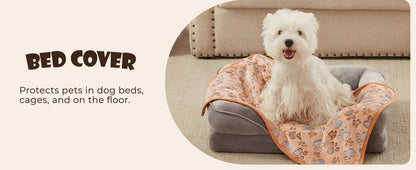 KEMORELA 3PCS Blankets Super Soft Fluffy Premium Fleece Pet Blanket Flannel Throw for Dog Puppy Cat Paw Brown Pink White