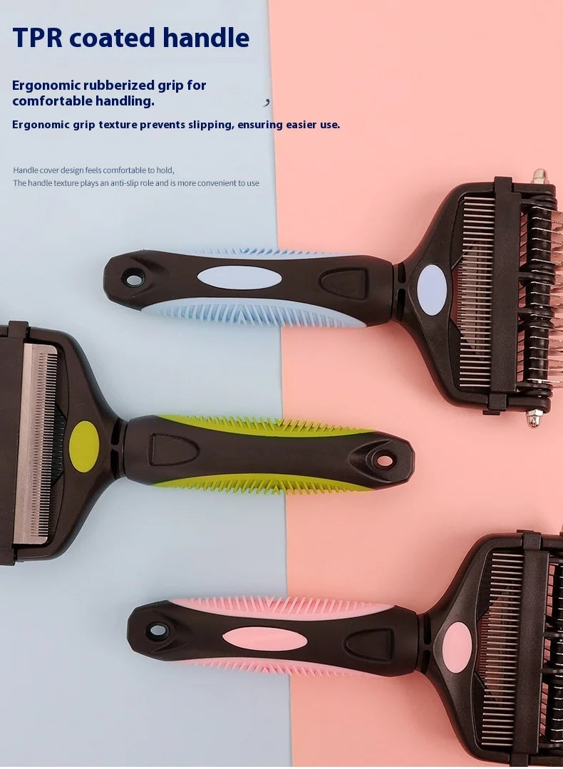 3 In 1 Pet Deshedding Brush Dog Hair Remover Pet Fur Knot Cutter Puppy Cat Comb Brushes Dogs Grooming Shedding Supplies