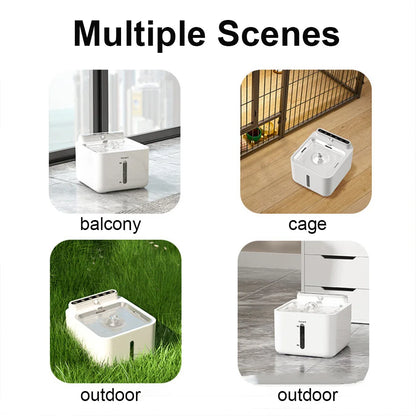 Pet Water Fountain Filter, Wireless Sensor Drinker, Pet Feeder for Cat and Dog, Water Dispenser, Auto Drinking Fountain