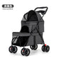 Double Decker Pet Stroller for 2 Dogs Cats, Lightweight Foldable Travel Carrier, Detachable Upper/Lower Pet Trolley for Outdoor