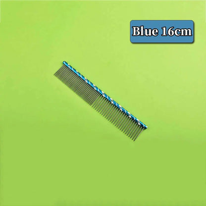 6 Colored Pet Dog Comb Straight Comb Cat Cleaning Brush 16/19/20/25cm Stainless Steel Lightweight Pets Cat Grooming Combs Dogs