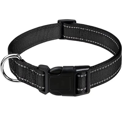 Reflective Dog Collar Strap With Adjustable Safety Nylon Pet Collar Pet Traction Rope Suitable For Small And Medium-Sized Pets